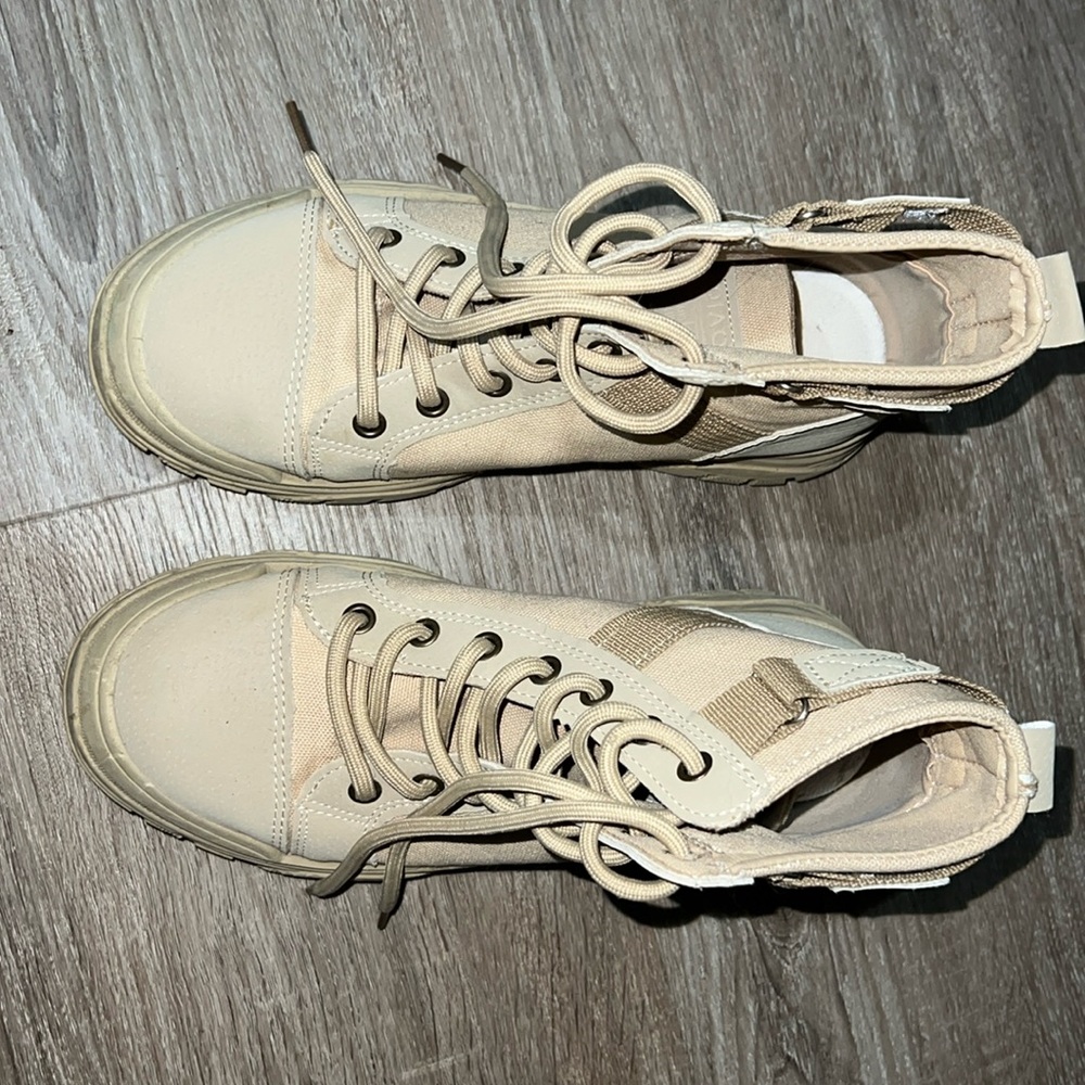 Beige combat boots. Very comfy